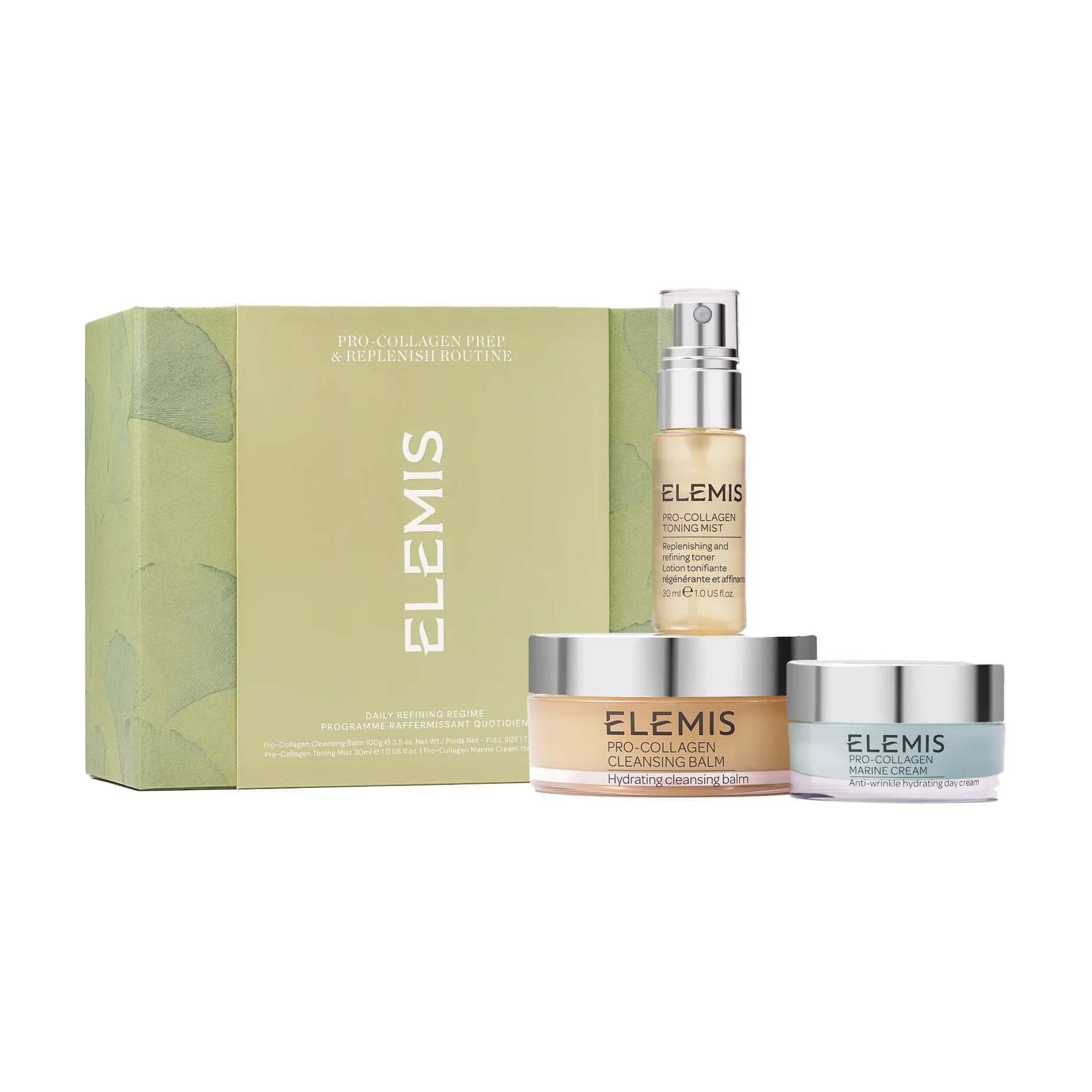 Набір для догляду за обличчям Elemis Pro-Collagen Prep &amp; Replenish Routine (бальзам, 100 г + крем, 15 мл + міст, 30 мл)